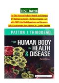 TEST BANK For The Human Body in Health and Disease 7TH Edition by Kevin T&period;Patton&comma;Chapter 1-25 with 100&percnt; Verified Questions and Answers&comma; 100&percnt; Guaranteed Pass Graded A&plus; Latest Update&period;