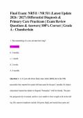 Final Exam&colon; NR511 &sol; NR 511 &lpar;Latest Update 2026 &sol; 2027&rpar; Differential Diagnosis & Primary Care Practicum &vert; Exam Review Questions & Answers&vert; 100&percnt; Correct &vert; Grade A - Chamberlain