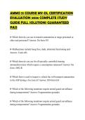 AMMO 51 COURSE MV-DL CERTIFICATION EVALUATION 2026 COMPLETE STUDY GUIDE FULL SOLUTIONS GUARANTEED PASS