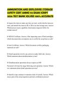AMMUNITION AND EXPLOSIVES STORAGE SAFETY CERT AMMO 112 EXAM SCRIPT 2026 TEST BANK SOLVED 100&percnt; ACCURATE