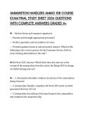 AMMUNITION HANDLERS AMMO 108 COURSE EXAM FINAL STUDY SHEET 2026 QUESTIONS WITH COMPLETE ANSWERS GRADED A&plus;