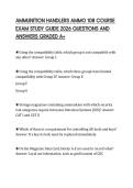 AMMUNITION HANDLERS AMMO 108 COURSE EXAM STUDY GUIDE 2026 QUESTIONS AND ANSWERS GRADED A&plus;