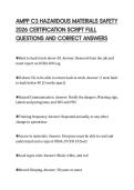 AMPP C3 HAZARDOUS MATERIALS SAFETY 2026 CERTIFICATION SCRIPT FULL QUESTIONS AND CORRECT ANSWERS