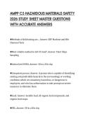 AMPP C3 HAZARDOUS MATERIALS SAFETY 2026 STUDY SHEET MASTER QUESTIONS WITH ACCURATE ANSWERS