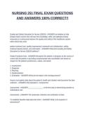 NURSING 251 FINAL EXAM QUESTIONS AND ANSWERS 100&percnt; CORRECT&excl;&excl;