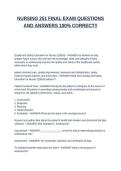 NURSING 251 FINAL EXAM QUESTIONS AND ANSWERS 100&percnt; CORRECT&excl;&excl;