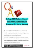 Biology 101 Midterm Exam 1 2026 Study Guide &vert; 200&plus; Questions on Cell Structure&comma; Macromolecules & Prokaryotes