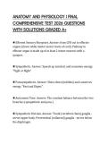 ANATOMY AND PHYSIOLOGY I FINAL EXAM SCRIPT 2026 QUESTIONS WITH FULL ANSWERS GRADED A&plus;