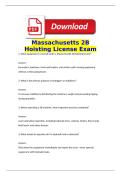 Massachusetts 2B Hoisting License Exam Questions with correct Answers 2026