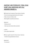 ANATOMY AND PHYSIOLOGY I FINAL EXAM SCRIPT 2026 QUESTIONS WITH FULL ANSWERS GRADED A&plus;