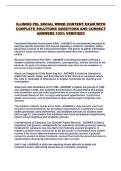 ILLINOIS PEL SOCIAL WORK CONTENT EXAM WITH COMPLETE SOLUTIONS QUESTIONS AND CORRECT ANSWERS 100&percnt; VERIFIED&excl;&excl;