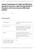 Alberta Commissioner for Oaths test 2026 Exam Questions & Answers &vert; Latest Already Graded A&plus; &vert;Questions with Correct Answers 2026 latest update&excl;&excl;