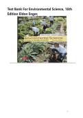 Test Bank for Environmental Science&comma; 16th Edition Eldon Enger&comma; All Chapters 1-20 &vert; Newest Version &vert; 2026