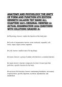 ANATOMY AND PHYSIOLOGY THE UNITY OF FORM AND FUNCTION 8TH EDITION KENNETH SALADIN TEST BANK ALL CHAPTERS 100&percnt; ORIGINAL VERIFIED A&plus; ACTUAL EXAMINATION 2026 QUESTIONS WITH SOLUTIONS GRADED A&plus;