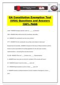 GA Constitution Exemption Test &lpar;UGA&rpar; Questions and Answers 100&percnt; PASS