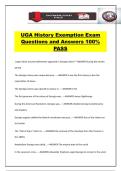 UGA History Exemption Exam Questions and Answers 100&percnt; PASS
