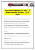 UGA History Exemption Test &ndash; 5 Questions and Answers 100&percnt; PASS