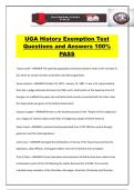 UGA History Exemption Test Questions and Answers 100&percnt; PASS