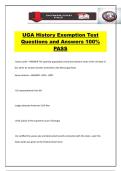 UGA History Exemption Test Questions and Answers 100&percnt; PASS