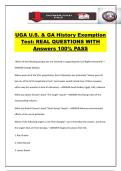 UGA U&period;S&period; & GA History Exemption Test&colon; REAL QUESTIONS WITH Answers 100&percnt; PASS