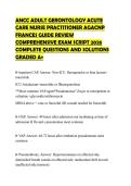 ANCC ADULT GERONTOLOGY ACUTE CARE NURSE PRACTITIONER AGACNP FRANCES GUIDE REVIEW COMPREHENSIVE EXAM SCRIPT 2026 COMPLETE QUESTIONS AND SOLUTIONS GRADED A&plus;