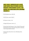 ANCC ADULT GERONTOLOGY ACUTE CARE NURSE PRACTITIONER AGACNP FRANCES GUIDE REVIEW ACTUAL TEST PAPER 2026 QUESTIONS WITH ANSWERS GRADED A&plus;