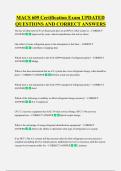 MACS 609 Certification Exam UPDATED  QUESTIONS AND CORRECT ANSWERS