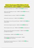 MACS Test Exam UPDATED ACTUAL  QUESTIONS AND CORRECT ANSWERS