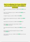MACS Certification Test Exam UPDATED  ACTUAL QUESTIONS AND CORRECT  ANSWERS