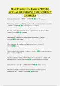 MAC Practice Test Exam UPDATED  ACTUAL QUESTIONS AND CORRECT  ANSWERS