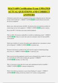 MACS 609 Certification Exam UPDATED  ACTUAL QUESTIONS AND CORRECT  ANSWERS