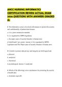 ANCC NURSING INFORMATICS CERTIFICATION REVIEW ACTUAL EXAM 2026 QUESTIONS WITH ANSWERS GRADED A&plus;