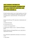 ANCC NURSING INFORMATICS CERTIFICATION REVIEW EXAMINATION TEST 2026 COMPLETE QUESTIONS AND SOLUTIONS GRADED A&plus;
