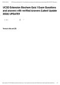 UCSD Extension Biochem Quiz 1 Exam Questions and answers with verified Answers &lpar;Latest Update 2026&rpar; UPDATE&excl;&excl;