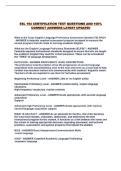 ESL 154 CERTIFICATION TEST QUESTIONS AND 100&percnt; CORRECT ANSWERS LATEST UPDATE&excl;&excl;