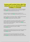 Learners and Learning Science d664 Wgu  UPDATED ACTUAL QUESTIONS AND  CORRECT ANSWERS