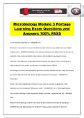 Microbiology Module 3 Portage Learning Exam Questions and Answers 100&percnt; PASS
