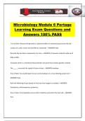 Microbiology Module 6 Portage Learning Exam Questions and Answers 100&percnt; PASS