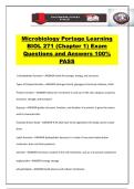 Microbiology Portage Learning BIOL 271 &lpar;Chapter 1&rpar; Exam Questions and Answers 100&percnt; PASS