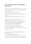 SAP Certification Exam 1 with Questions and Answers