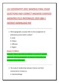 LSU GEOGRAPHY 2051 NAMIKAS FINAL EXAM  QUESTIONS AND CORRECT ANSWERS &lpar;VERIFIED  ANSWERS&rpar; PLUS RATIONALES 2026 Q&A &vert;  INSTANT DOWNLOAD PDF