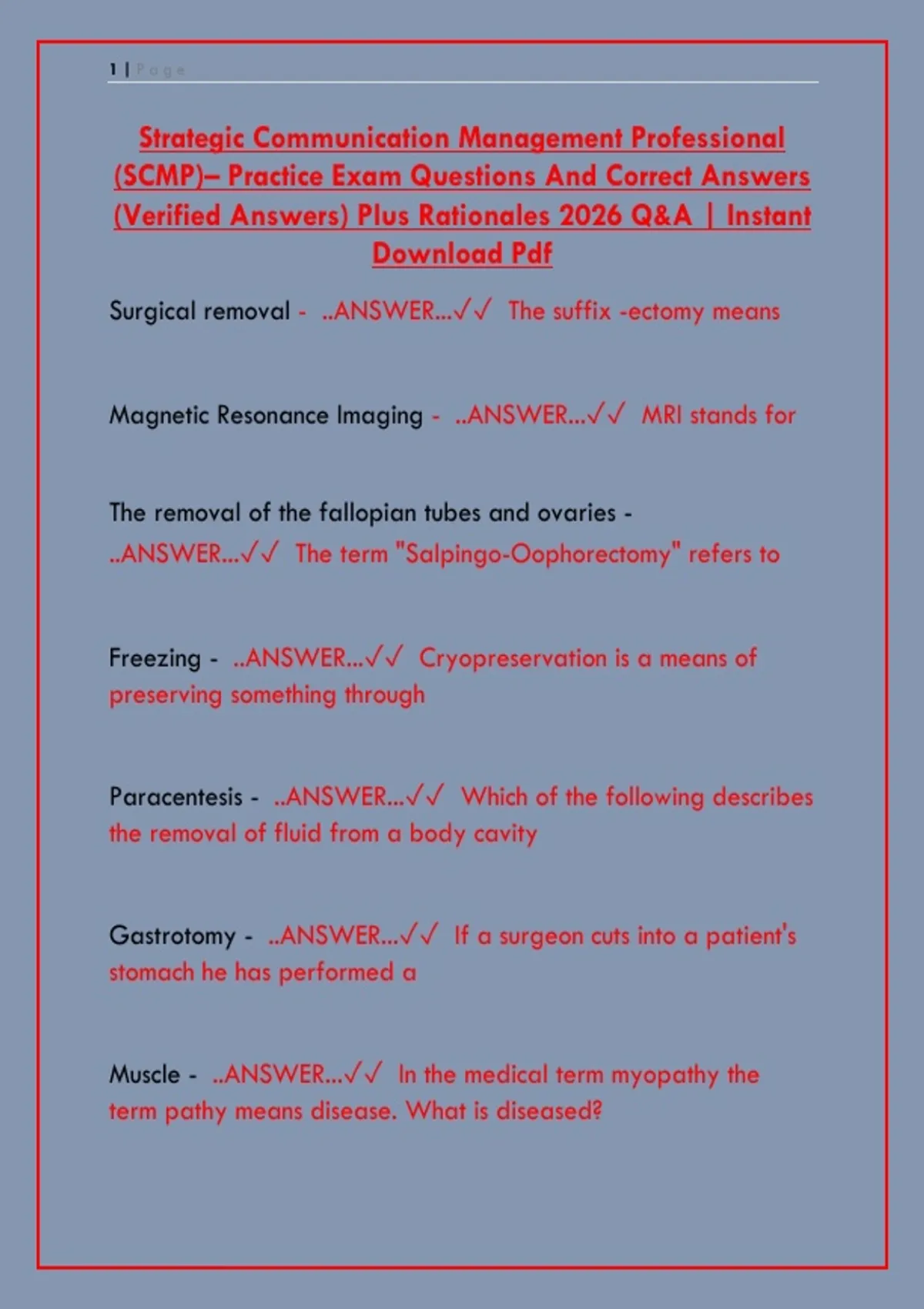 Scmp Exam SCMP Practice Exam Questions 2026: Verified Answers with Rationales ...