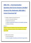MBA 745 &mdash; Final Examination  Questions And Correct Answers &lpar;Verified  Answers&rpar; Plus Rationales 2026 Q&A &vert;  Instant Download Pdf