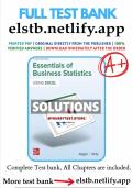Solutions Manual for Essentials of Business Statistics 3rd Edition &ndash; Jaggia &vert; Complete Chapters &vert; Full Solutions