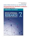 Solution Manual & Test Bank for Educational Research Quantitative&comma; Qualitative&comma; and Mixed Approaches 7th Edition by Robert Burke Johnson&vert; 9781544337814&vert; All Chapters&vert; LATEST
