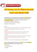 RN Nursing Care of Children Proctored Exam &mdash; Latest Retake Study Guide with Questions & Rationales