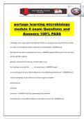 portage learning microbiology module 6 exam Questions and Answers 100&percnt; PASS