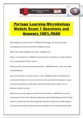 Portage Learning Microbiology Module Exam 1 Questions and Answers 100&percnt; PASS