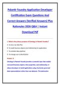 Palantir Foundry Application Developer  Certification Exam Questions And  Correct Answers &lpar;Verified Answers&rpar; Plus  Rationales 2026 Q&A &vert; Instant  Download Pdf 