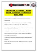 Final Exam - California Life and Health Questions and Answers 100&percnt; PASS